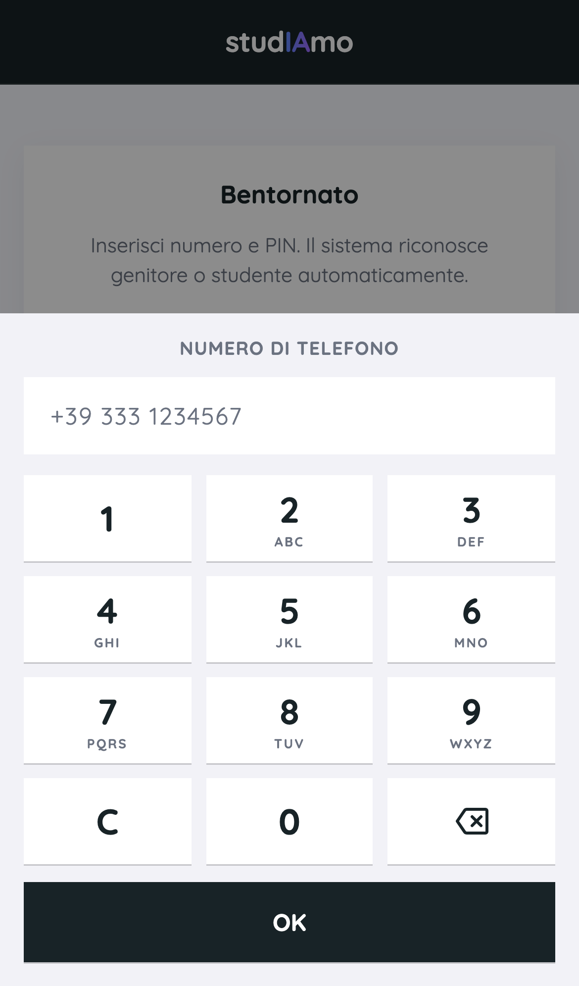 Scrivi il numero di telefono