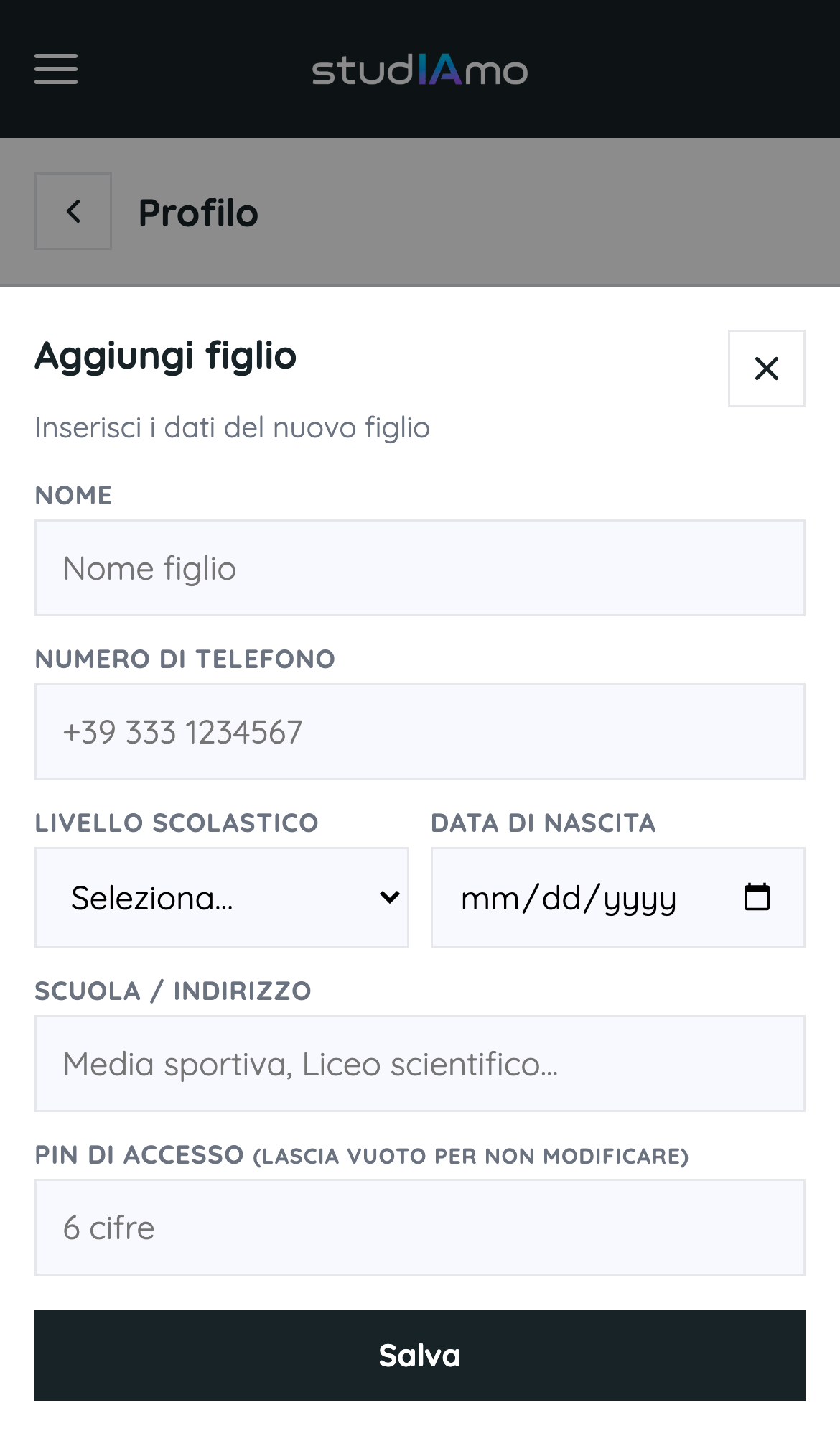 Compila i dati