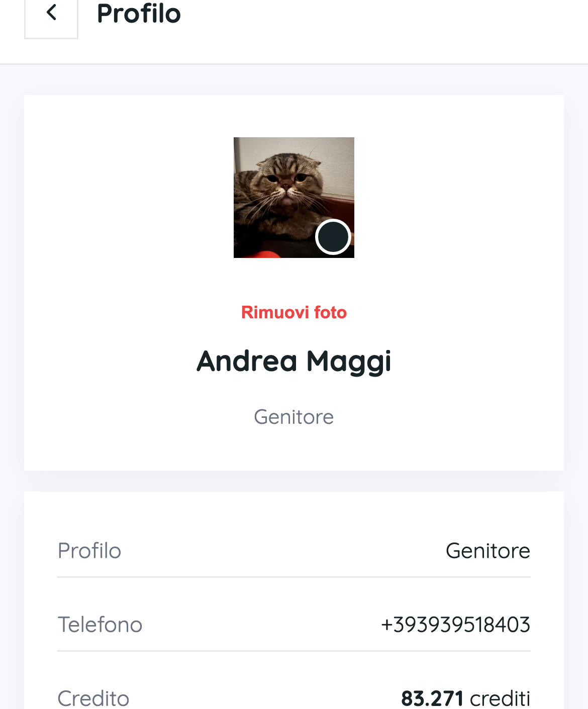 Apri il Profilo