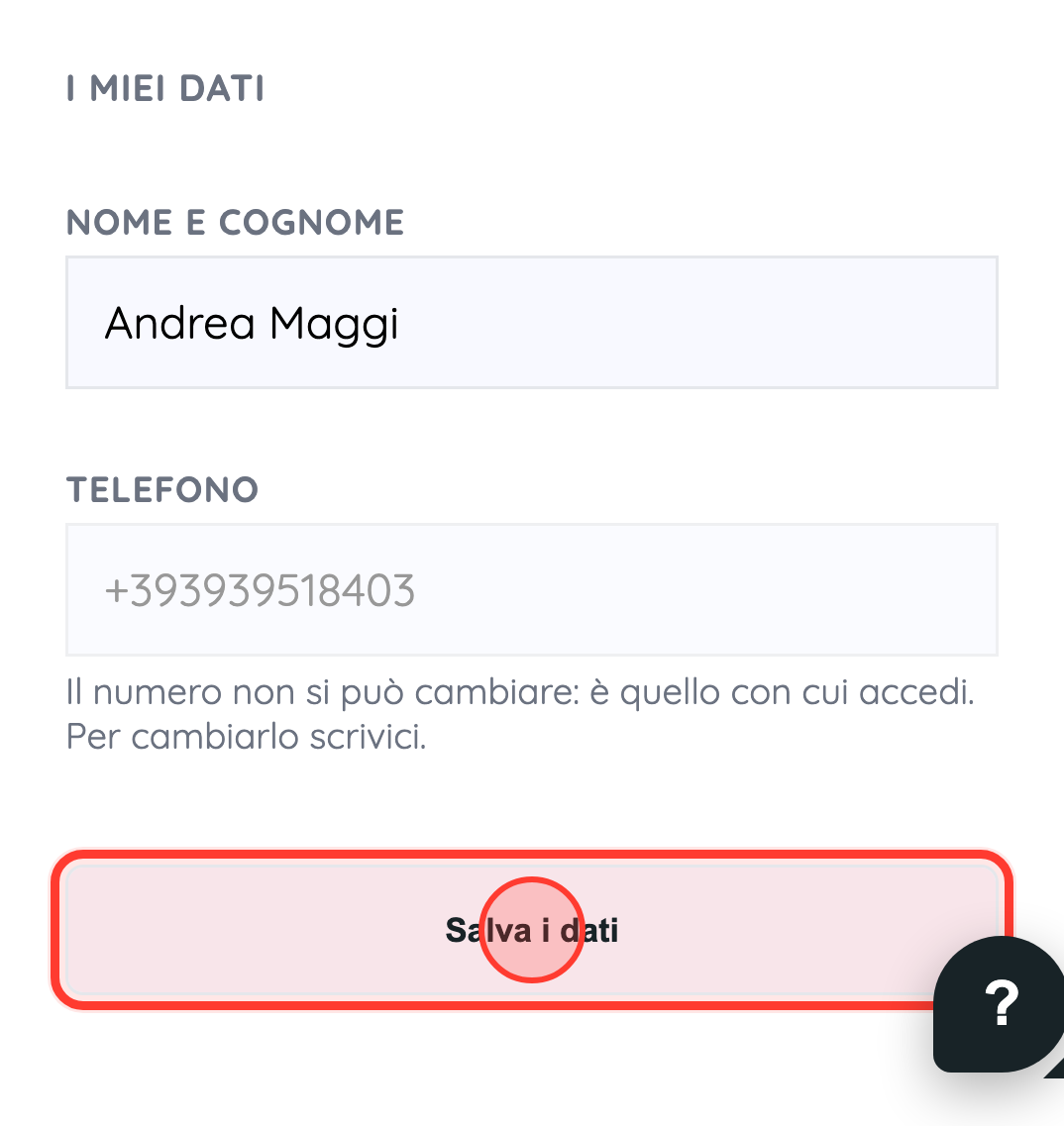 I tuoi dati