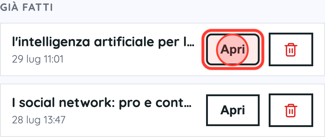Ritrova le tue scalette